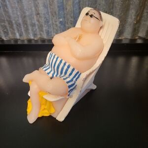 Boston Warehouse molded candle pool swimmer large man bathing beauty